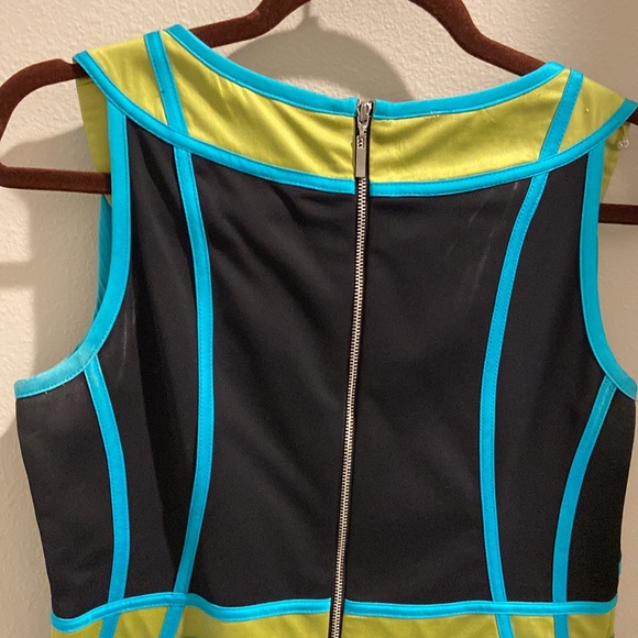 Etcetera Bodycon Sheath Dress Colorblock Dress Contrast Piping Sheath Mini 6 - Picture 4 of 4